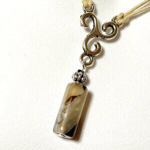 2/$20, Natural Earthy Eye Agate Necklace, Genuine Gemstone Lariat Cord Necklace